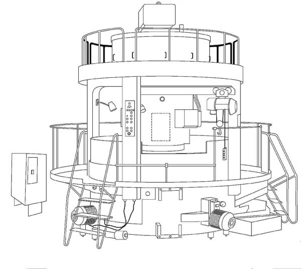 Загальний вигляд вертикального багатошпиндельного токарного верстата 1286-6 Конструкція вертикального багатошпиндельного токарного верстата 1286-6